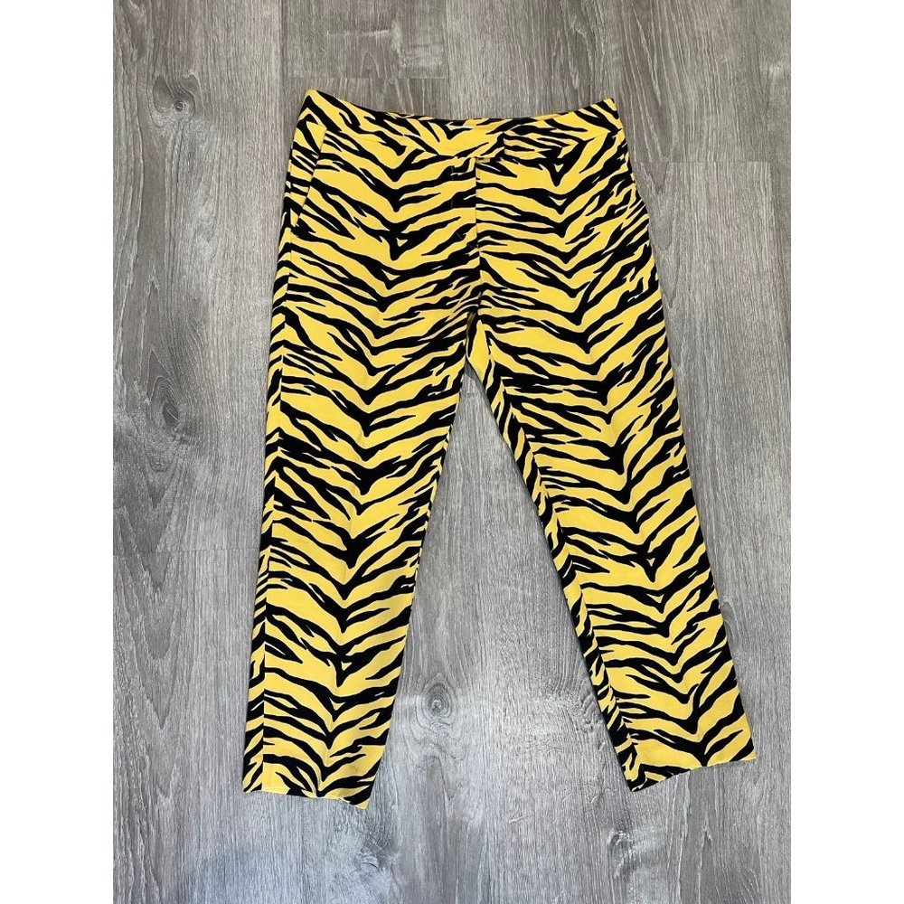 Nwot Boutique Moschino Tiger-Print Crepe Straight-Leg Pants